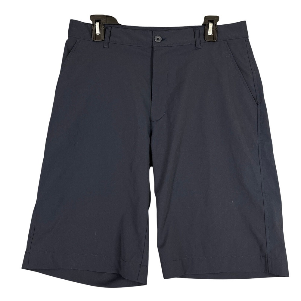Izod Approved Schoolwear‎ Navy Flat Front Stretch Bermuda Shorts Boys Mens 32